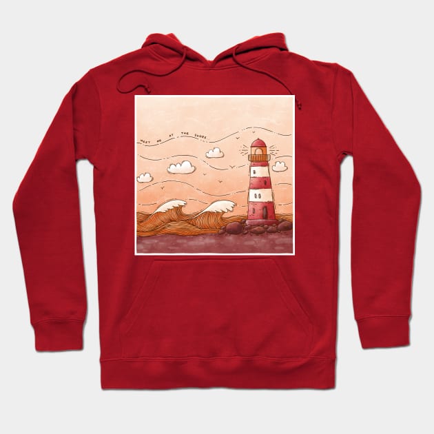 Meet me at the shore Hoodie by Tania Tania